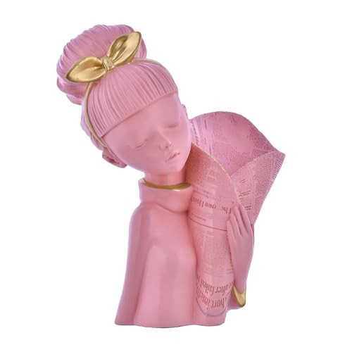 Deveie Crafts Resin Modern Art Decorative Flower Black Lady with Basket Statue for Living Room and Home Decor, Showpiece for Decoration,(29 X 18 CM) - Deveie