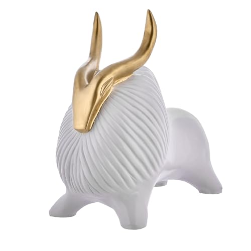 Deveie Crafts Black Yak Sculpture for Home Decor with Golden Horned, Showpiece for Living Room Table Décor (30 X30 CM) - Deveie