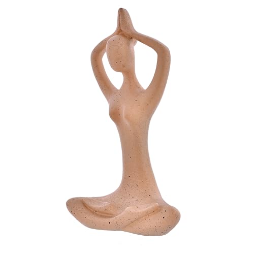Deveie Crafts Resin Modern Art Yoga Lady Namaste Position Idol Figurine for Table Corner Living Room and for Home Decor, Showpiece for Decoration,(23 X 10 CM) - Deveie