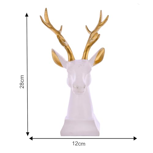 Deveie Crafts Deer Face Showpiece for Home Decor/Gifting/Living Room, Statue for Living Room, Table Décor (28X12 CM) - Deveie