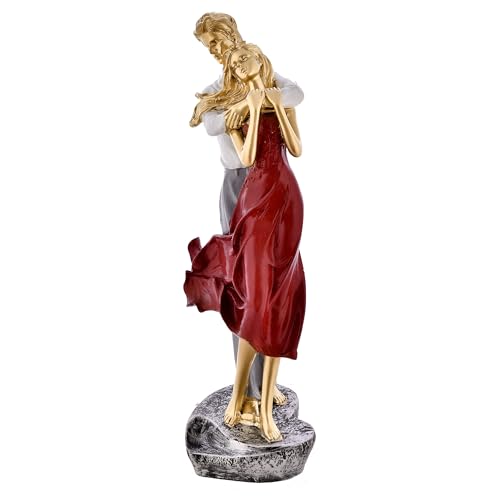 Deveie Crafts Resin Modern Art Valentine Romantic Love Couple Statue for Home Decor, Showpiece for Living Room, Table Décor (37 X 12 CM) - Deveie