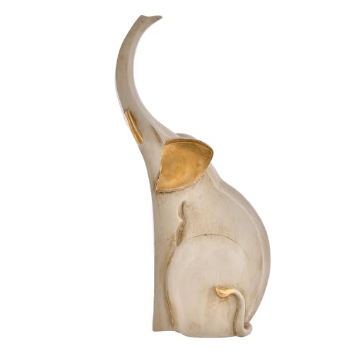 Deveie Crafts Elephant Showpiece Antique Design Sculpture for Home Décor, Showpiece for Living Room Table Décor (24x12 CM) - Deveie