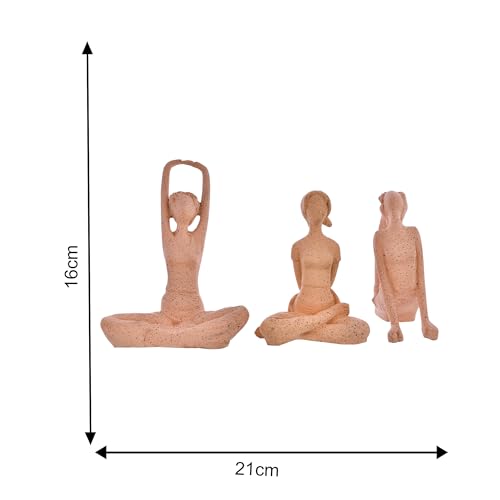 Deveie Crafts Resin Modern Art Yoga Lady Position Idol Figurine for Table Corner Living Room and for Home Decor, Showpiece for Decoration,(21 X 16 CM) B - Deveie
