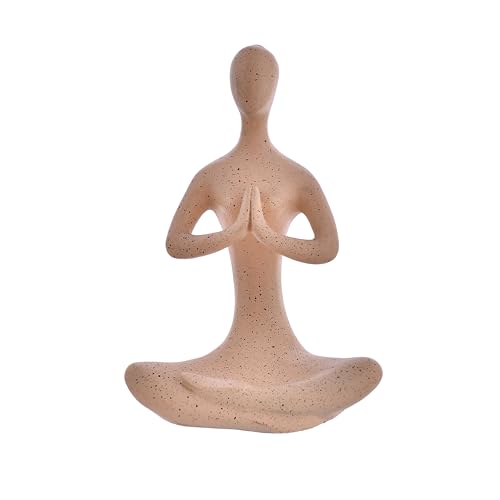 Deveie Crafts Resin Modern Art Yoga Lady Namaste Position Idol Figurine for Table Corner Living Room and for Home Decor, Showpiece for Decoration(20 X 14 CM) - Deveie