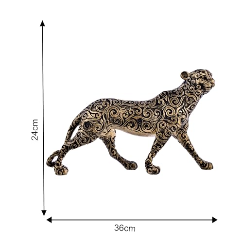 Deveie Craft Panther Animal Showpiece Antique Design Sculpture for Home Dcor,Showpiece for Living Room Table Dcor (36X24 CM) - Deveie