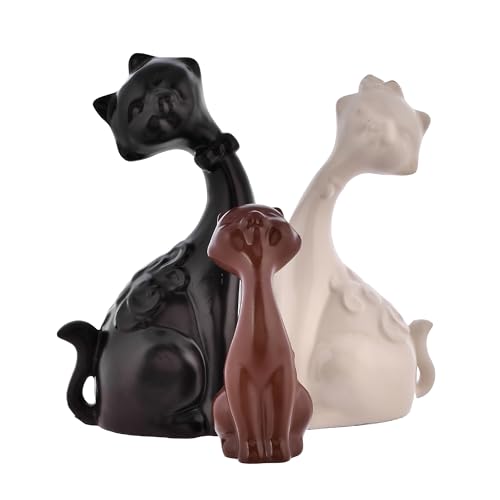 Deveie Crafts Cat Family Antique Showpiece for Home Décor/Gifting/Living Room, Statue for Decoration, Table Décor (27X22 CM) - Deveie