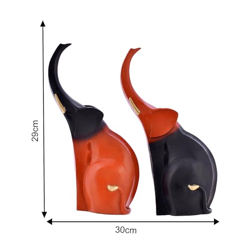 Deveie Crafts Elephant Pair Statue Elegant Design for Home Décor, Showpiece for Living Room, Table décor (30 X 30 CM) - Deveie