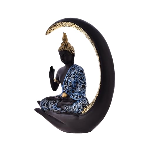Deveie Crafts,Samadhi Buddha Sitting On Chand for Home Décor, Showpeice for Living Room, Sculpture for Table Décor (26 X 21 CM) - Deveie