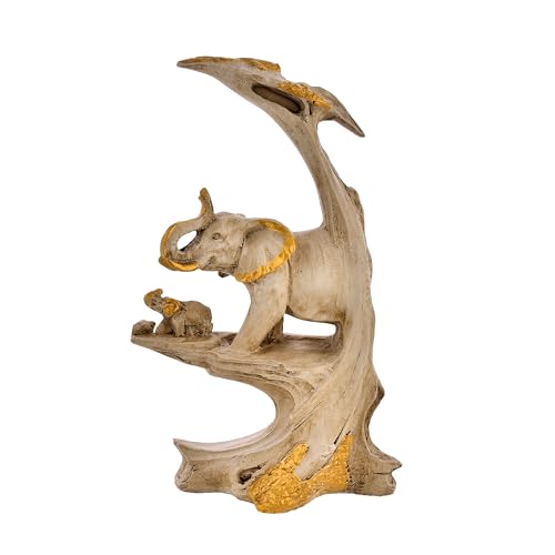 Deveie Crafts Elephant Family Statue Antique Design Sculpture for Home Décor, Showpiece for Living Room Table Décor (24 X 12 CM) - Deveie