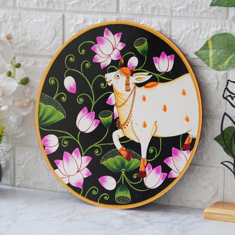 Deveie Craft Handmade Pichwai Wooden Wall Painting | Home Décor, Paintings For Wall Decoration Home decorations - Deveie