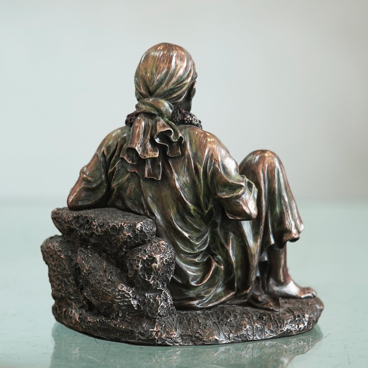 Deveie Crafts 6.5" God Sai Baba Statue Shirdi Sai Baba Bonded Bronze Idol Sairam Shyam for Altar Table Decor Religious Gift - Deveie