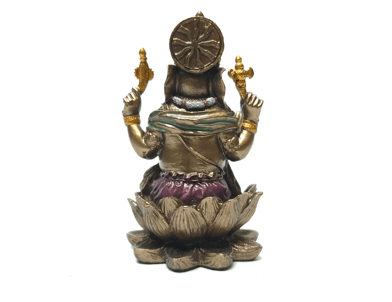 Deveie Crafts Brass Finish Ganesha Statue - Hindu God of Wisdom and New Beginnings - Deveie