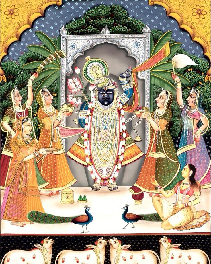 Shrinathji with Ashtabharya Pichwai Art Exotic India