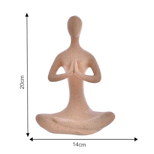 Deveie Crafts Resin Modern Art Yoga Lady Namaste Position Idol Figurine for Table Corner Living Room and for Home Decor, Showpiece for Decoration(20 X 14 CM) - Deveie
