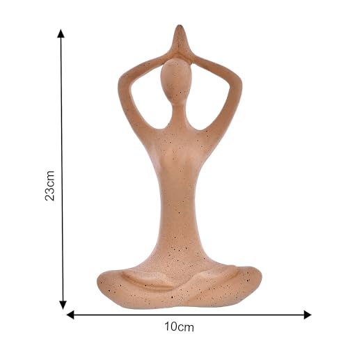 Deveie Crafts Resin Modern Art Yoga Lady Namaste Position Idol Figurine for Table Corner Living Room and for Home Decor, Showpiece for Decoration,(23 X 10 CM) - Deveie