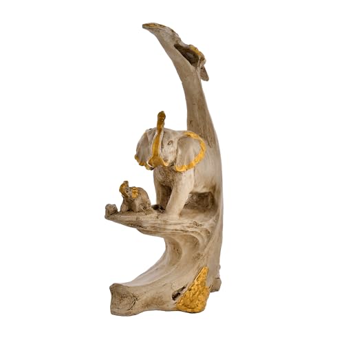 Deveie Crafts Elephant Family Statue Antique Design Sculpture for Home Décor, Showpiece for Living Room Table Décor (24 X 12 CM)