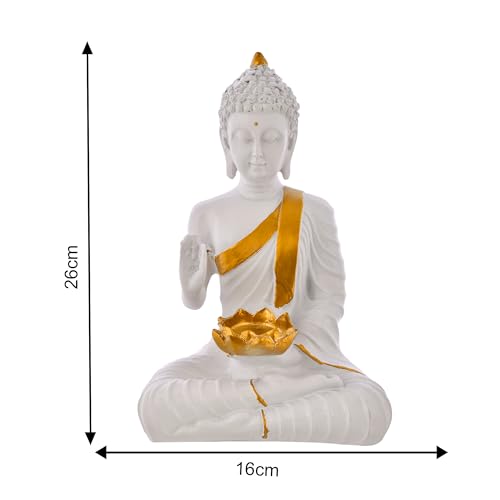 Deveie Crafts Blessing Samadhi Buddha Statue for Home Décor, Showpeice for Living Room, Sculpture for Table Décor (26 X 16 CM) - Deveie