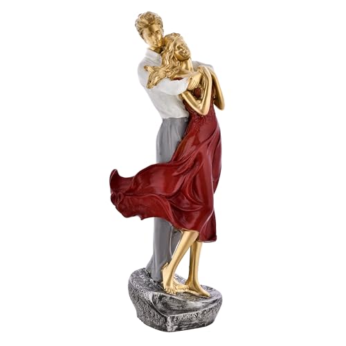 Deveie Crafts Resin Modern Art Valentine Romantic Love Couple Statue for Home Decor, Showpiece for Living Room, Table Décor (37 X 12 CM)