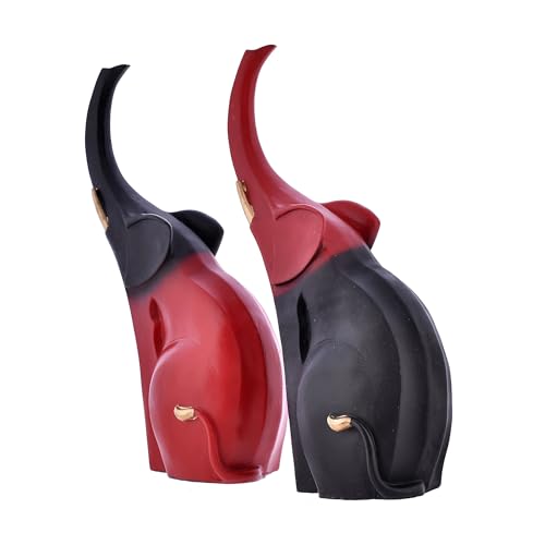 Deveie Crafts Elephant Pair Statue Elegant Design for Home Décor, Showpiece for Living Room, Table décor (30 X 30 CM) - Deveie