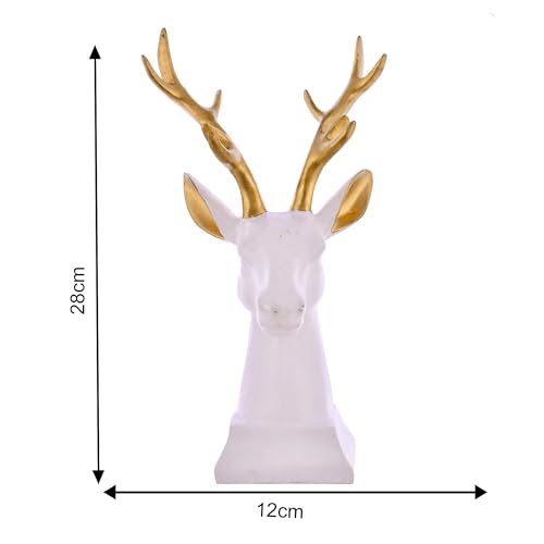 Deveie Crafts Deer Face Showpiece for Home Decor/Gifting/Living Room, Statue for Living Room, Table Décor (28X12 CM)