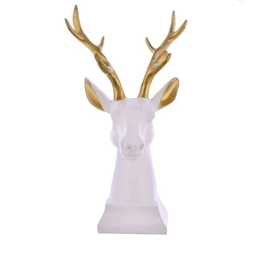 Deveie Crafts Deer Face Showpiece for Home Decor/Gifting/Living Room, Statue for Living Room, Table Décor (28X12 CM) - Deveie