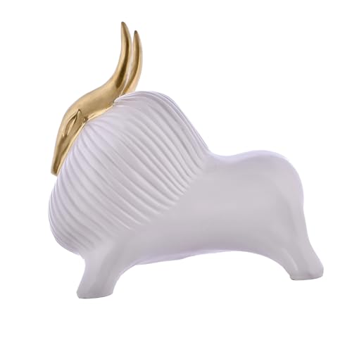 Deveie Crafts Black Yak Sculpture for Home Decor with Golden Horned, Showpiece for Living Room Table Décor (30 X30 CM) - Deveie