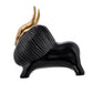 Deveie Crafts Black Yak Sculpture for Home Decor with Golden Horned, Showpiece for Living Room Table Décor (30 X30 CM) - Deveie