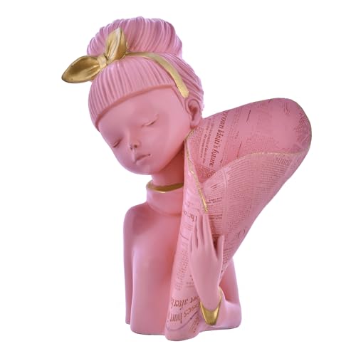 Deveie Crafts Resin Modern Art Decorative Flower Black Lady with Basket Statue for Living Room and Home Decor, Showpiece for Decoration,(29 X 18 CM) - Deveie