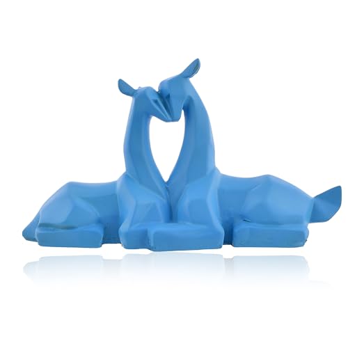Deveie Crafts Lovely Sitting Deer Pain Antique Finish Statue Sculpture for Home Décor, Showpiece for Living Room, Table Décor (22X13 CM) - Deveie