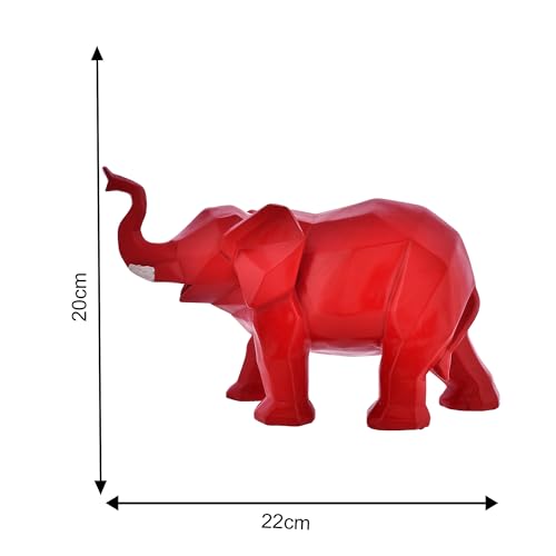 Deveie Crafts Elephant in Diamond Cut Pattern Antique Sculpture for Home Décor, Showpiece for Living Room Table Décor (22x20 CM) - Deveie