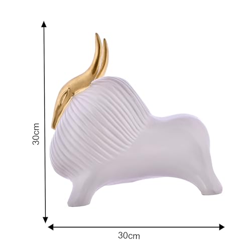 Deveie Crafts Black Yak Sculpture for Home Decor with Golden Horned, Showpiece for Living Room Table Décor (30 X30 CM) - Deveie
