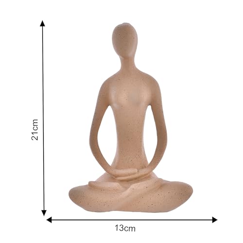Deveie Crafts Resin Modern Art Yoga Lady Position Idol Figurine for Table Corner Living Room and for Home Decor, Showpiece for Decoration,(21 X 13 CM)