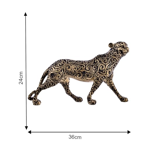 Deveie Craft Panther Animal Showpiece Antique Design Sculpture for Home Dcor,Showpiece for Living Room Table Dcor (36X24 CM)