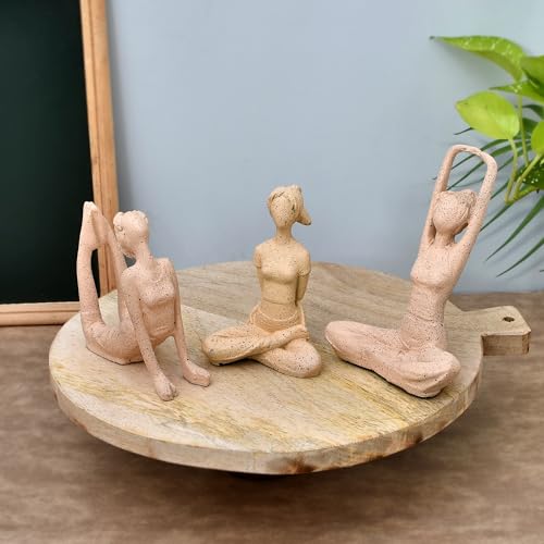 Deveie Crafts Resin Modern Art Yoga Lady Position Idol Figurine for Table Corner Living Room and for Home Decor, Showpiece for Decoration,(21 X 16 CM) B - Deveie