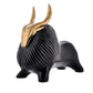 Deveie Crafts Black Yak Sculpture for Home Decor with Golden Horned, Showpiece for Living Room Table Décor (30 X30 CM) - Deveie