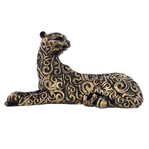 Deveie Craft Panther Sitting Position Antique Design Sculpture for Home Dcor, Showpiece for Living Room, Table Decor - Deveie