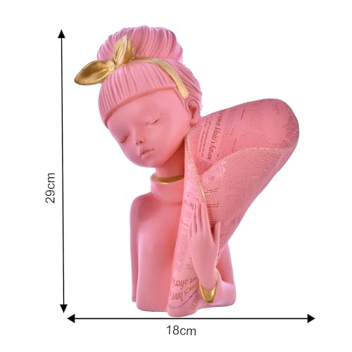 Deveie Crafts Resin Modern Art Decorative Flower Black Lady with Basket Statue for Living Room and Home Decor, Showpiece for Decoration,(29 X 18 CM) - Deveie