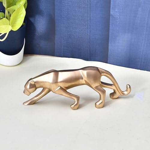Deveie Crafts Panther Small Size Animal Showpiece Antique Sculpture for Home Décor, Showpiece for Home Décoration Table Décor (25X6 CM) - Deveie