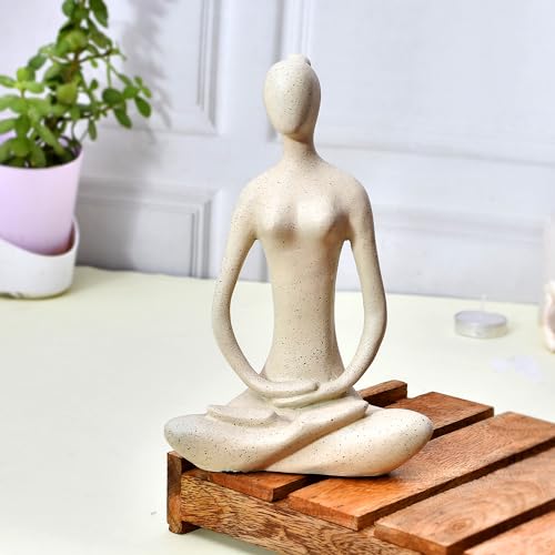 Deveie Crafts Resin Modern Art Yoga Lady Position Idol Figurine for Table Corner Living Room and for Home Decor, Showpiece for Decoration,(21 X 13 CM) - Deveie
