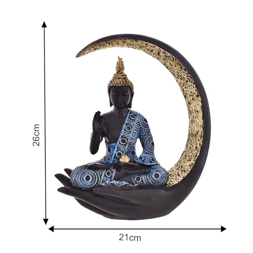 Deveie Crafts,Samadhi Buddha Sitting On Chand for Home Décor, Showpeice for Living Room, Sculpture for Table Décor (26 X 21 CM) - Deveie