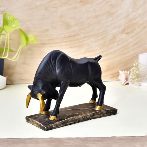 Deveie Crafts Bull Sculpture for Home Decor and for Vaastu, Showpiece for Living Room Table Décor (23 X 20 CM) - Deveie