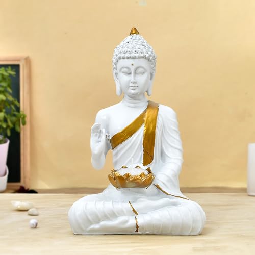 Deveie Crafts Blessing Samadhi Buddha Statue for Home Décor, Showpeice for Living Room, Sculpture for Table Décor (26 X 16 CM) - Deveie