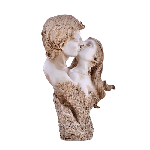 Deveie Crafts Resin Modern Art Valentine Romantic Love Couple Statue for Home Decor, Showpiece for Living Room, Table Décor (30 X 18 CM) - Deveie