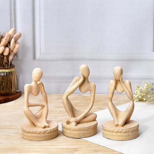 Deveie Crafts Resin Modern Art Abstract Thoughts Thinker Accents Statue for Home Décor Living, Showpiece for Decoration, Table Décor (25 X 23 CM) - Deveie