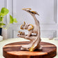 Deveie Crafts Elephant Family Statue Antique Design Sculpture for Home Décor, Showpiece for Living Room Table Décor (24 X 12 CM) - Deveie