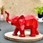 Deveie Crafts Elephant in Diamond Cut Pattern Antique Sculpture for Home Décor, Showpiece for Living Room Table Décor (22x20 CM) - Deveie