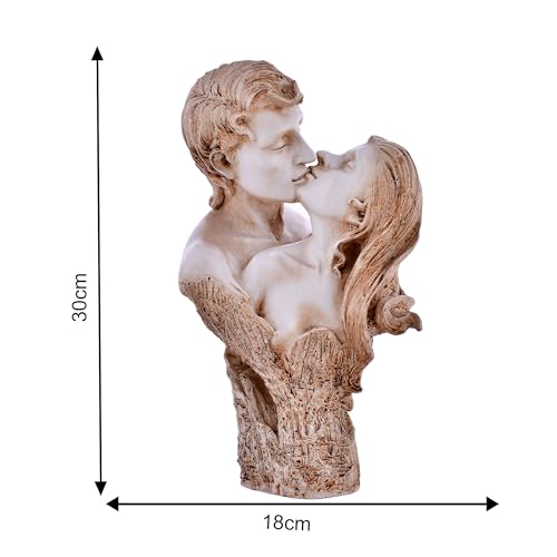 Deveie Crafts Resin Modern Art Valentine Romantic Love Couple Statue for Home Decor, Showpiece for Living Room, Table Décor (30 X 18 CM) - Deveie