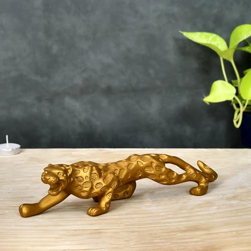 Deveie Crafts Panther Small Size Animal Showpiece Antique Sculpture for Home Décor, Showpiece for Home Décoration Table Décor (27X6 CM) - Deveie