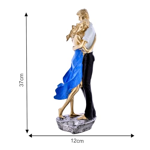 Deveie Crafts Resin Modern Art Valentine Romantic Love Couple Statue for Home Decor, Showpiece for Living Room, Table Décor (37 X 12 CM) - Deveie