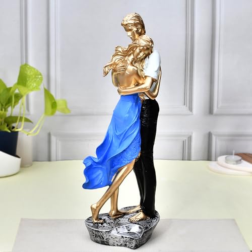 Deveie Crafts Resin Modern Art Valentine Romantic Love Couple Statue for Home Decor, Showpiece for Living Room, Table Décor (37 X 12 CM) - Deveie